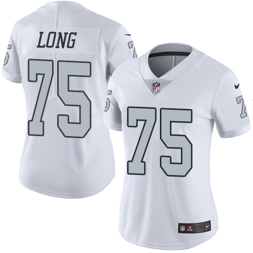 Women's Elite Howie Long Nike Jersey White - #75 Rush NFL Oakland Raiders